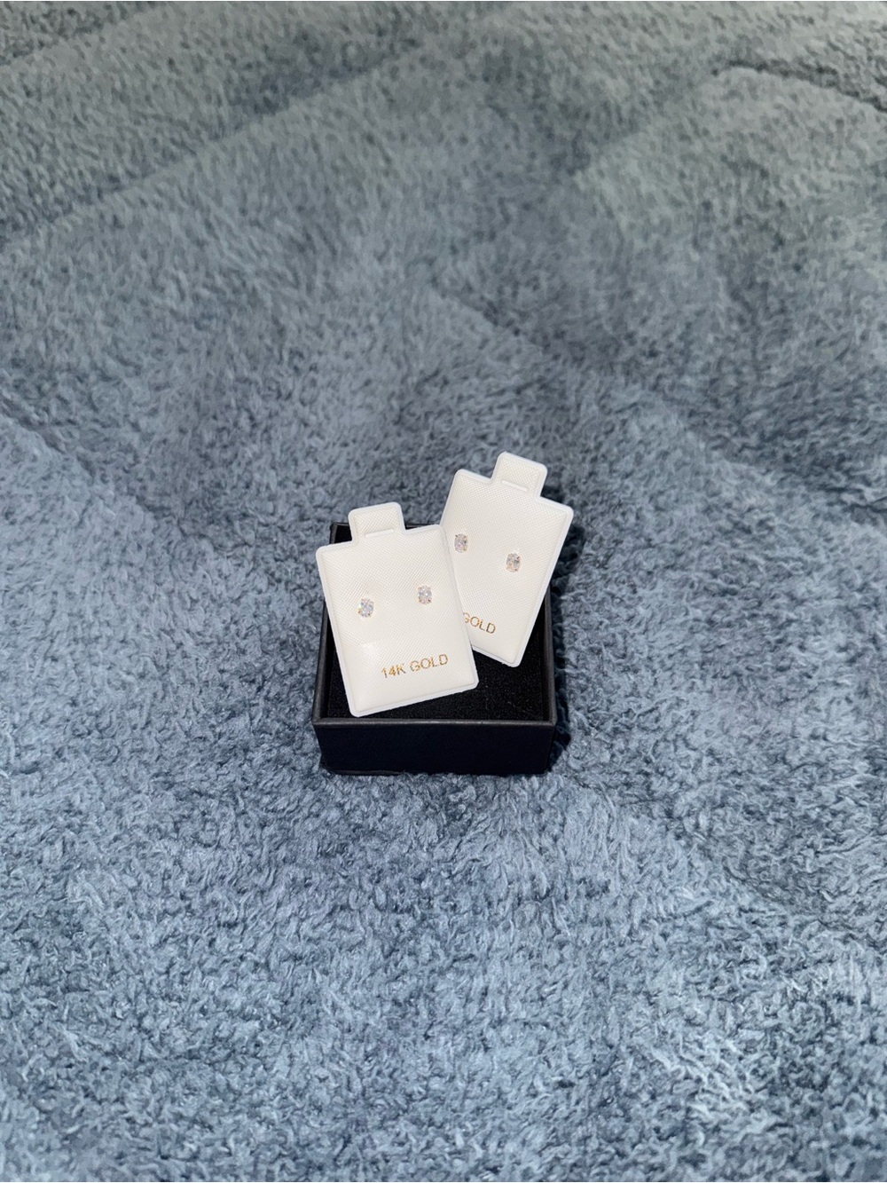 14K Gold Oval Diamond Stud Earrings - Matching Pairs